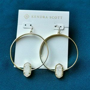 KENDRA SCOTT Elora drusy gold hoop earrings
